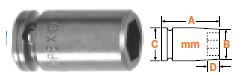3/8" Square Drive Socket, Metric 17mm Hex Opening
