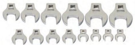 3/8" Drive Crowfoot Wrench Set on Clip Rails