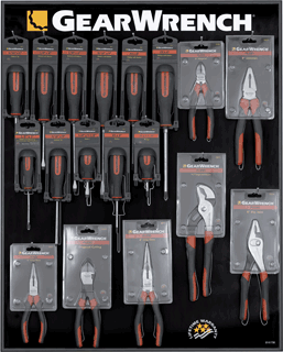 GearWrench 18 Piece Pliers & Screwdrivers Tool Board Assortment