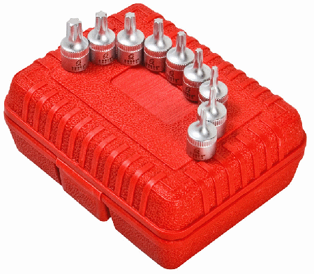 1/4" Drive 9 Piece Stubby Star Drive Bit Socket Set