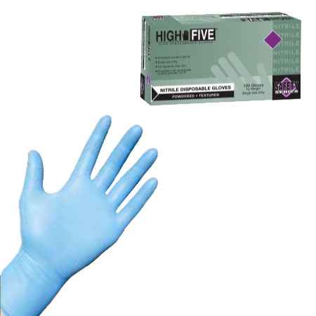 High-Five Lightly Powdered Industrial Grade Nitrile Gloves, X La