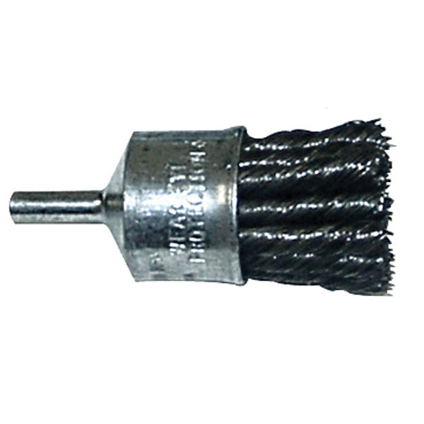 Wire Wheel Knotted End Brush 1-1/8" x 1/4 Inch Shank .020 Wire
