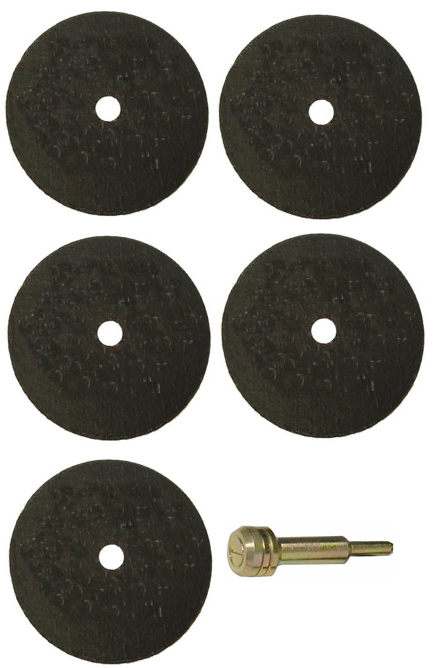 Five 1/32" Cut-Off Wheels with Arbor