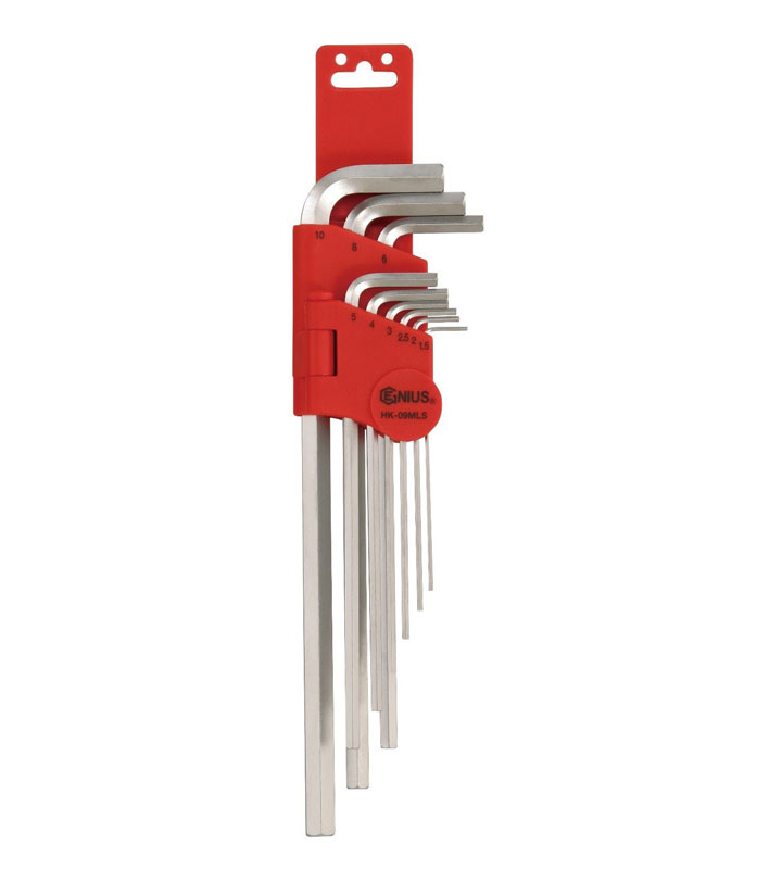 L-Shaped Metric Long Hex Wrench Set - S2 9 Pc