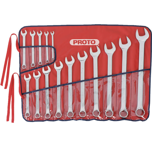 12 Pt Satin Combination ASD Anti-Slip Wrench Set 15 Pc