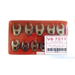 11 PC 3/8" DR. METRIC CROWFOOT WRENCH SET