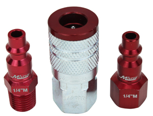 3 Piece M-Style 1/4" NPT Red