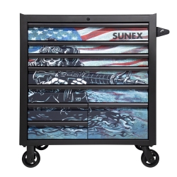 8 Drawer Premium Service Cart-Matte Black USA Skul