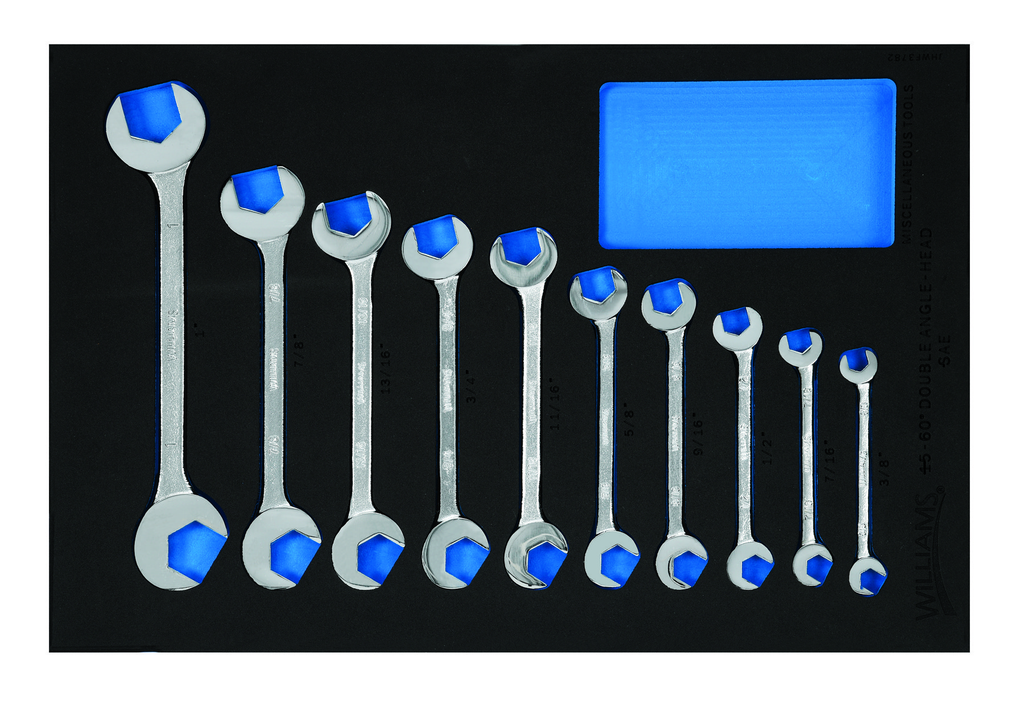 10 pc SAE Double Open End Angle Wrench Set in 1/3 ...