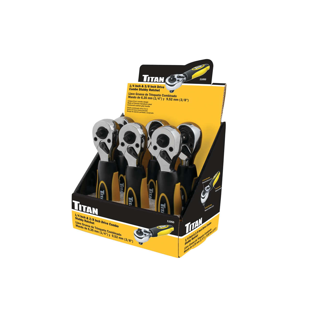 6 Pc. 1/4 in. and 3/8 in. Drive Dual Head Stubby R...