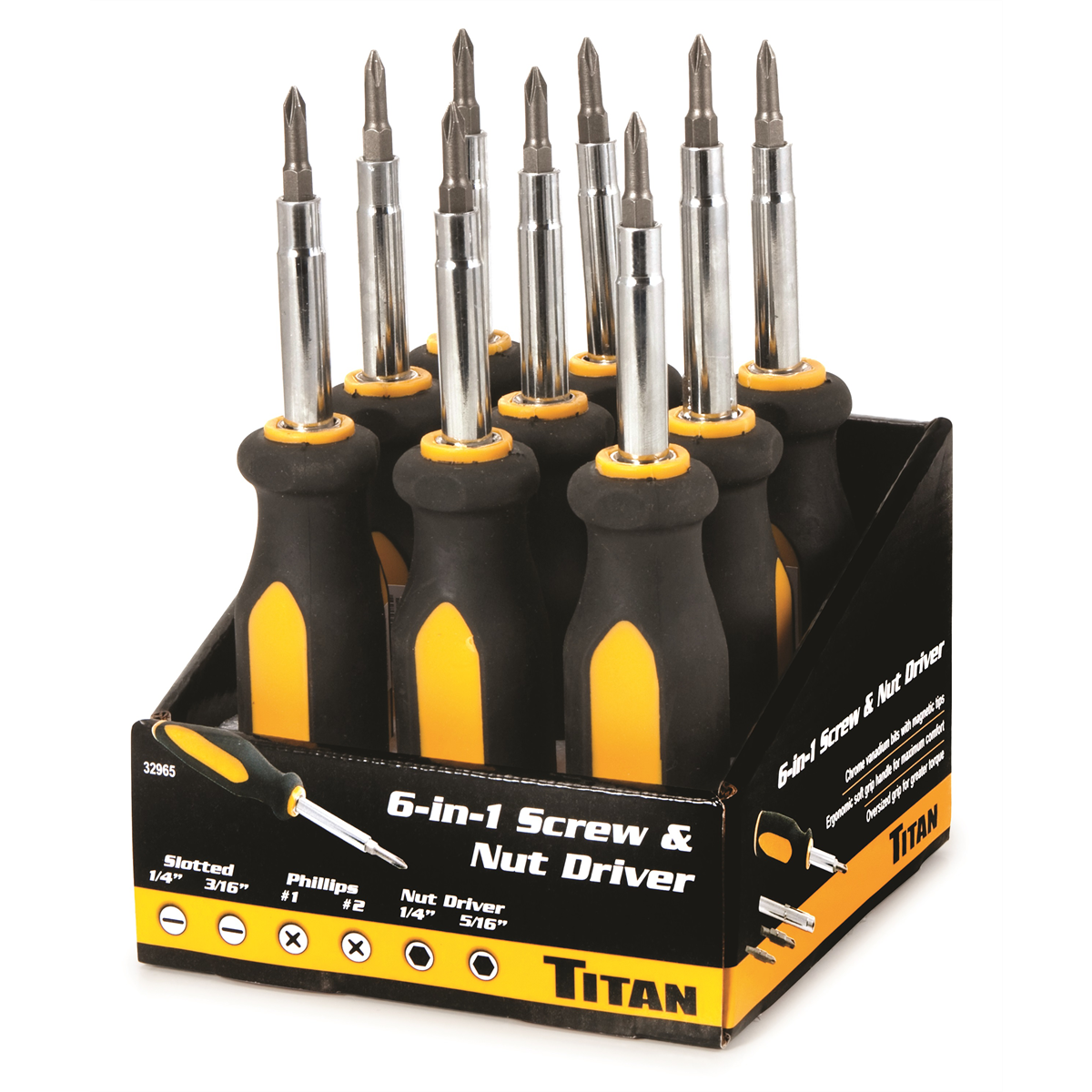 6-in-1 Screwdriver 9 Pc. Counter Display