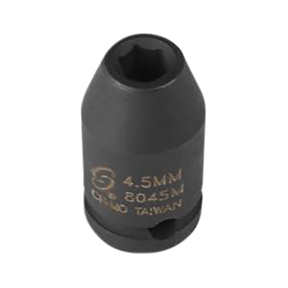 1/4 Inch Drive 6 Pt Metric Impact Socket 4.5mm