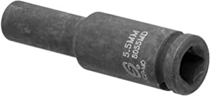 1/4 In Dr Impact Socket, 6 Pt, Deep, 5-1/2mm