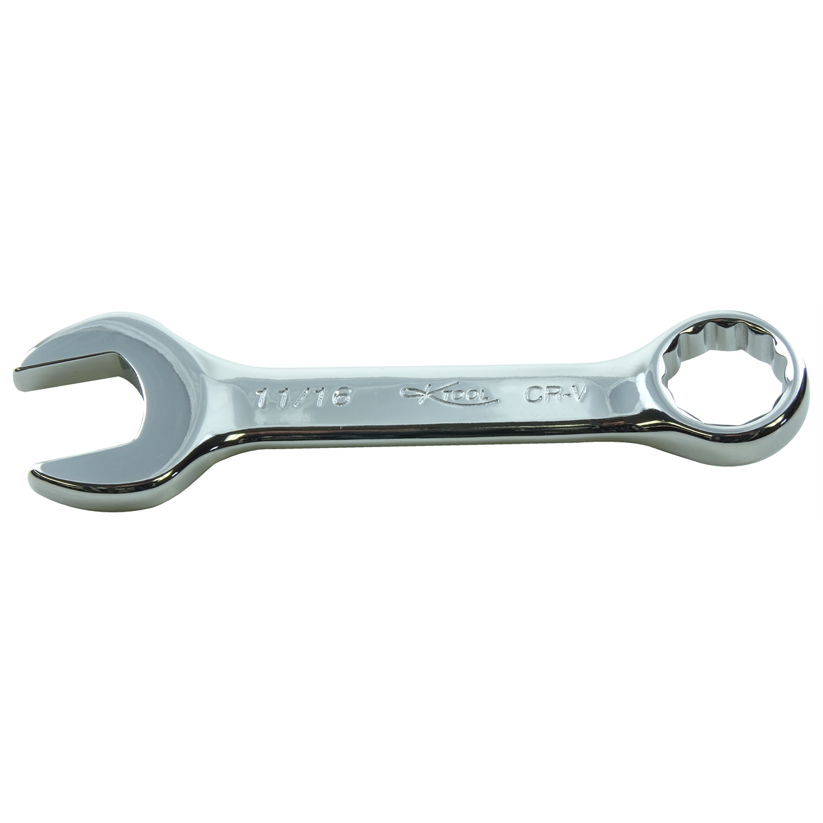 Short High Polish Fractional Combination Wrench - 11/16 In