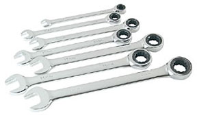 Ratcheting SAE Combination Wrench Set - 7-Pc