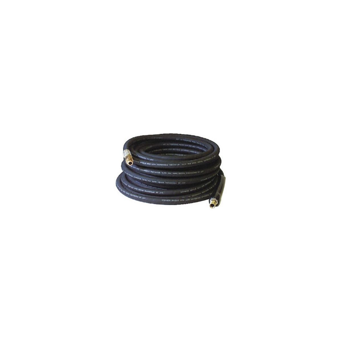 3/8 ID x 50 Ft Black Rubber Pressure Washer Hose Coupled MPT x M
