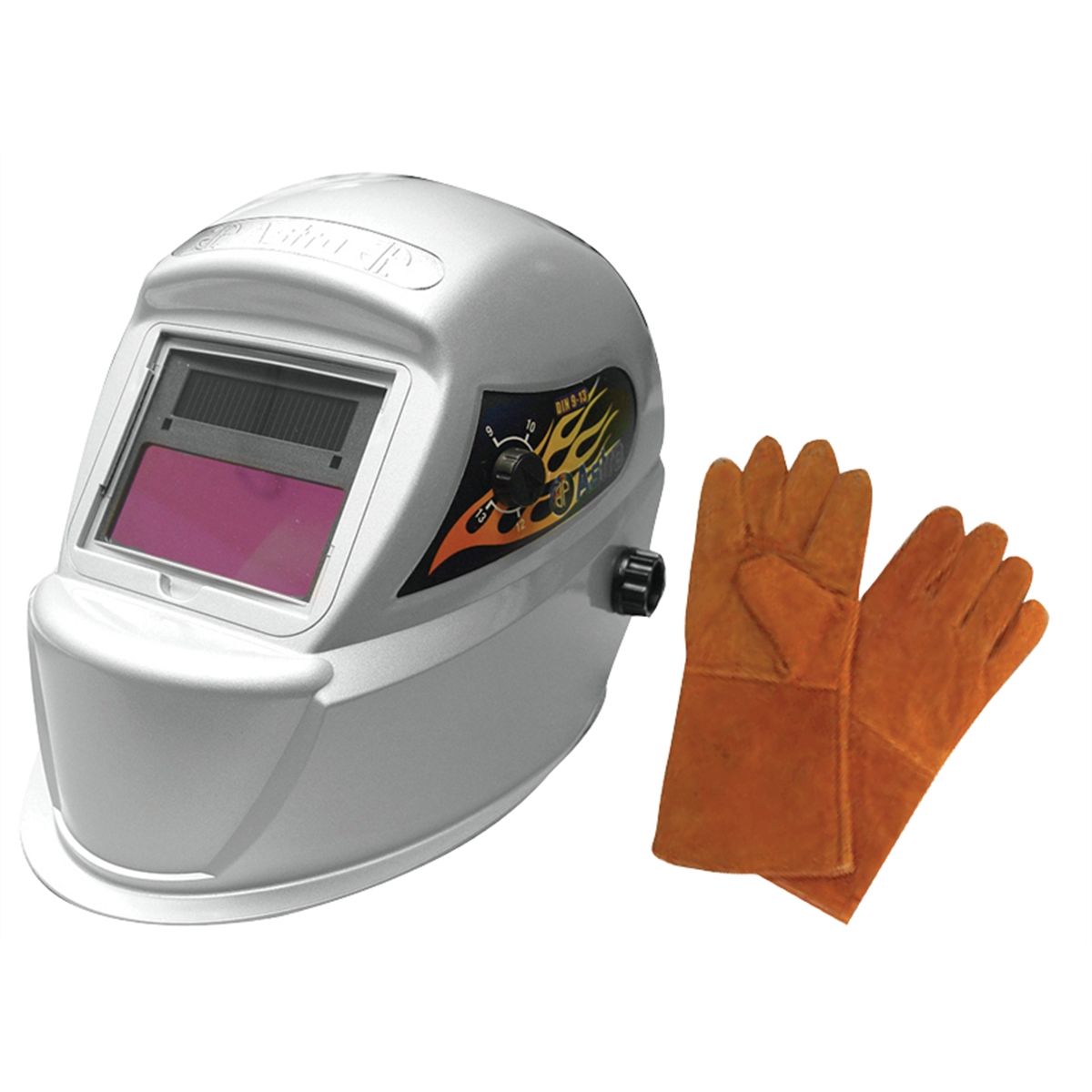 Deluxe Solar Auto-Darkening Welding Helmet & Free Leather Weldin