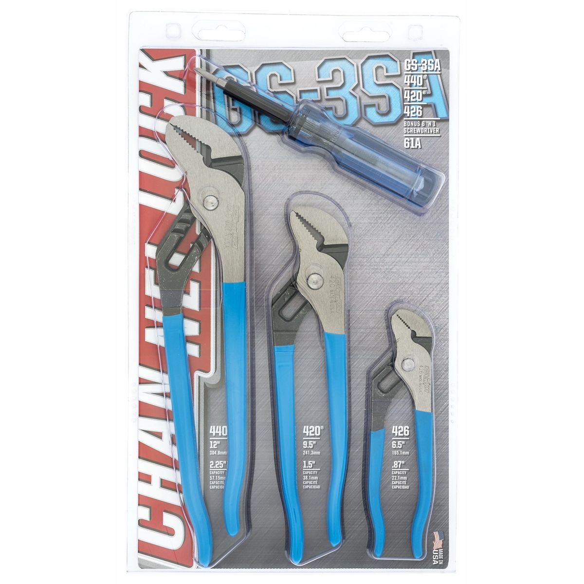3 Pc. Tongue and Groove Plier Set