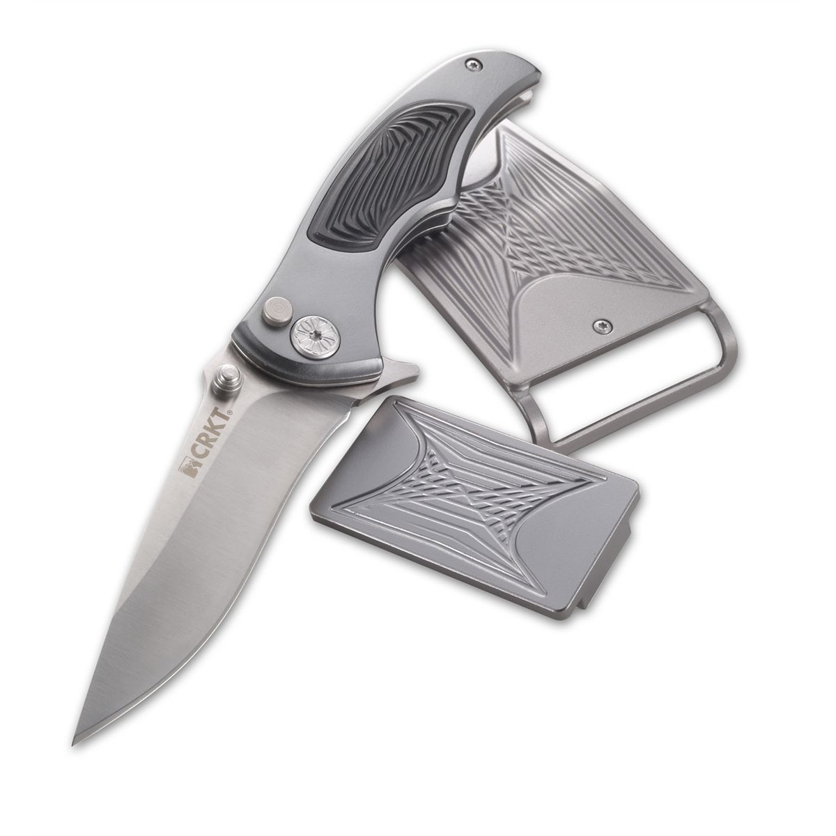 Knife, Belt Buckle and Money Clip Set