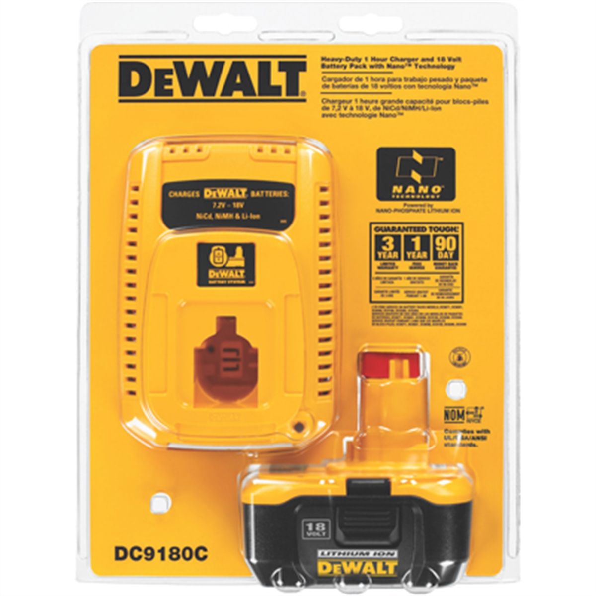 DeWALT DC9180C 1 Hour Charger and 18V XRP Li-Ion Battery