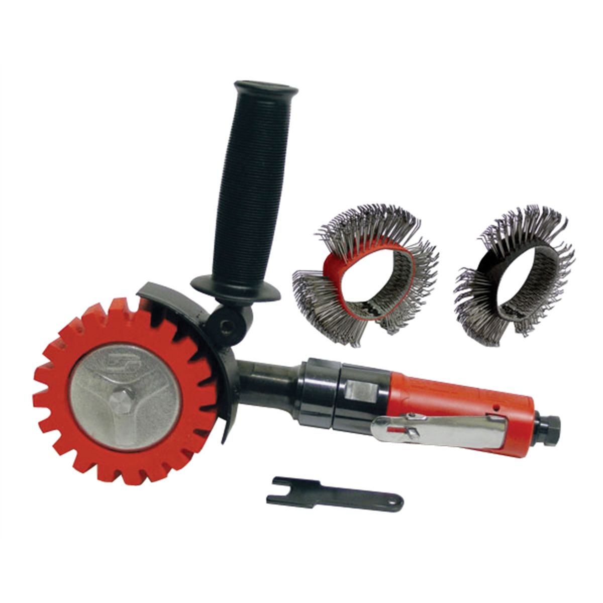 Autobrade Red Dynazip Wire Wheel, Zip Eraser Air Tool Kit, Pneum