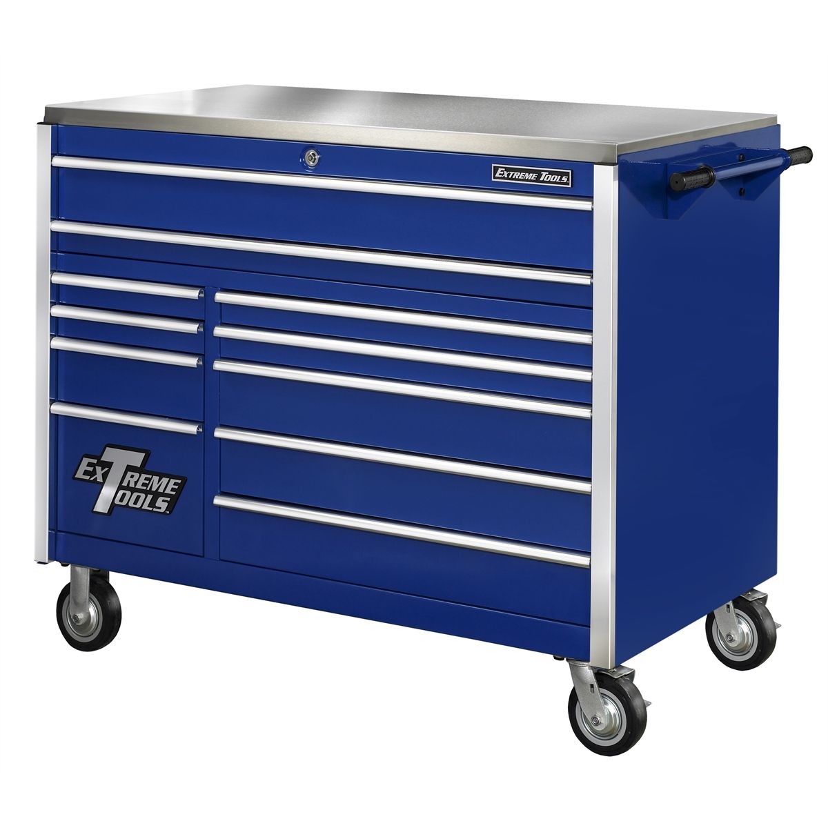 55 Inch 11 Drawer Professional Roller Cabinet in Blue