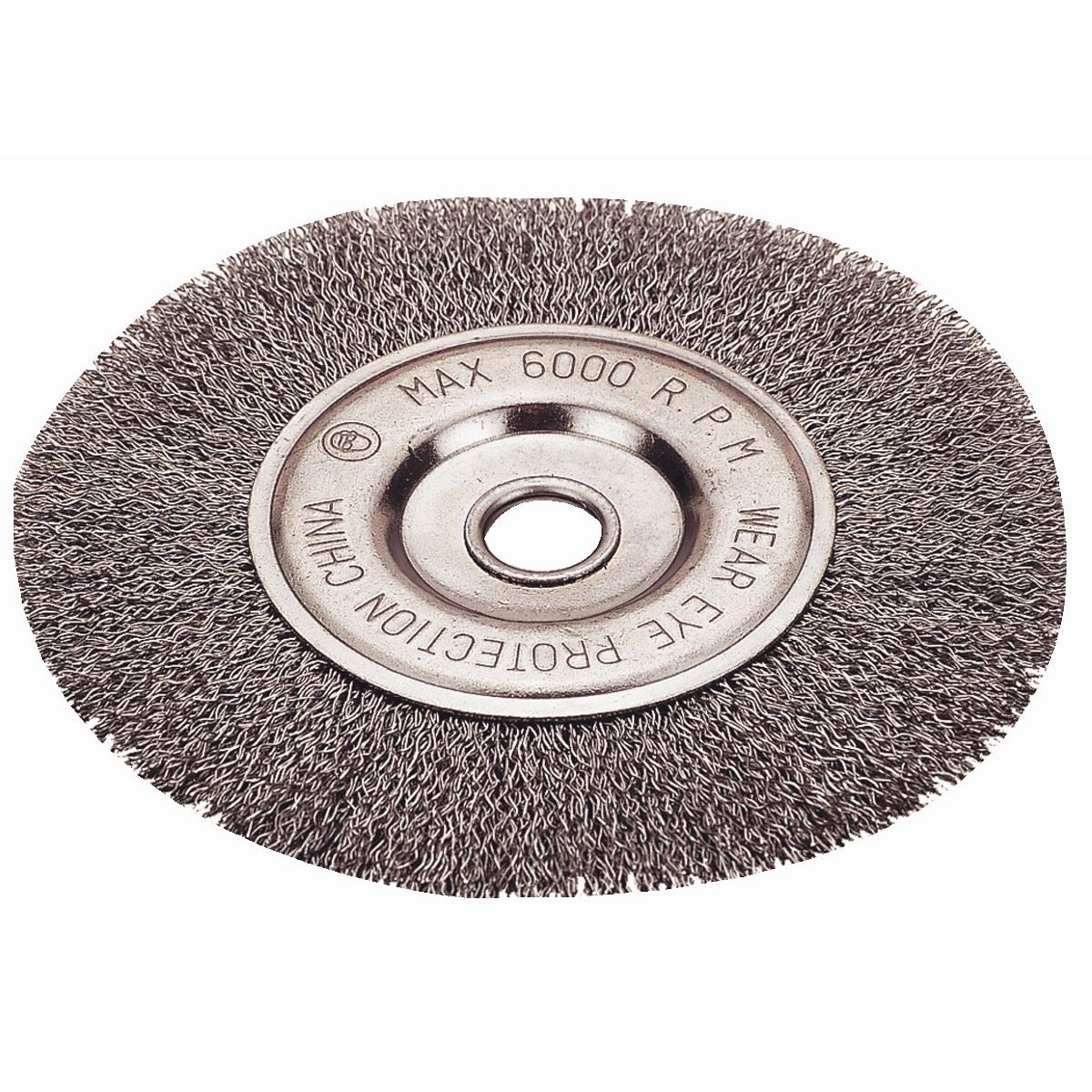 Wire Wheel Brush, Crimped Type Carbon Steel Wire 4" Dia. X 1/2"