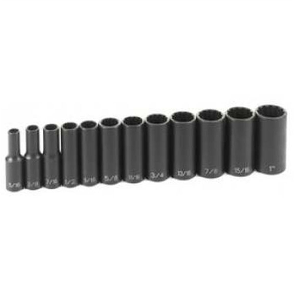 3/8 In Dr 12 Pt Deep Fractional Impact Socket Set - 12-Pc