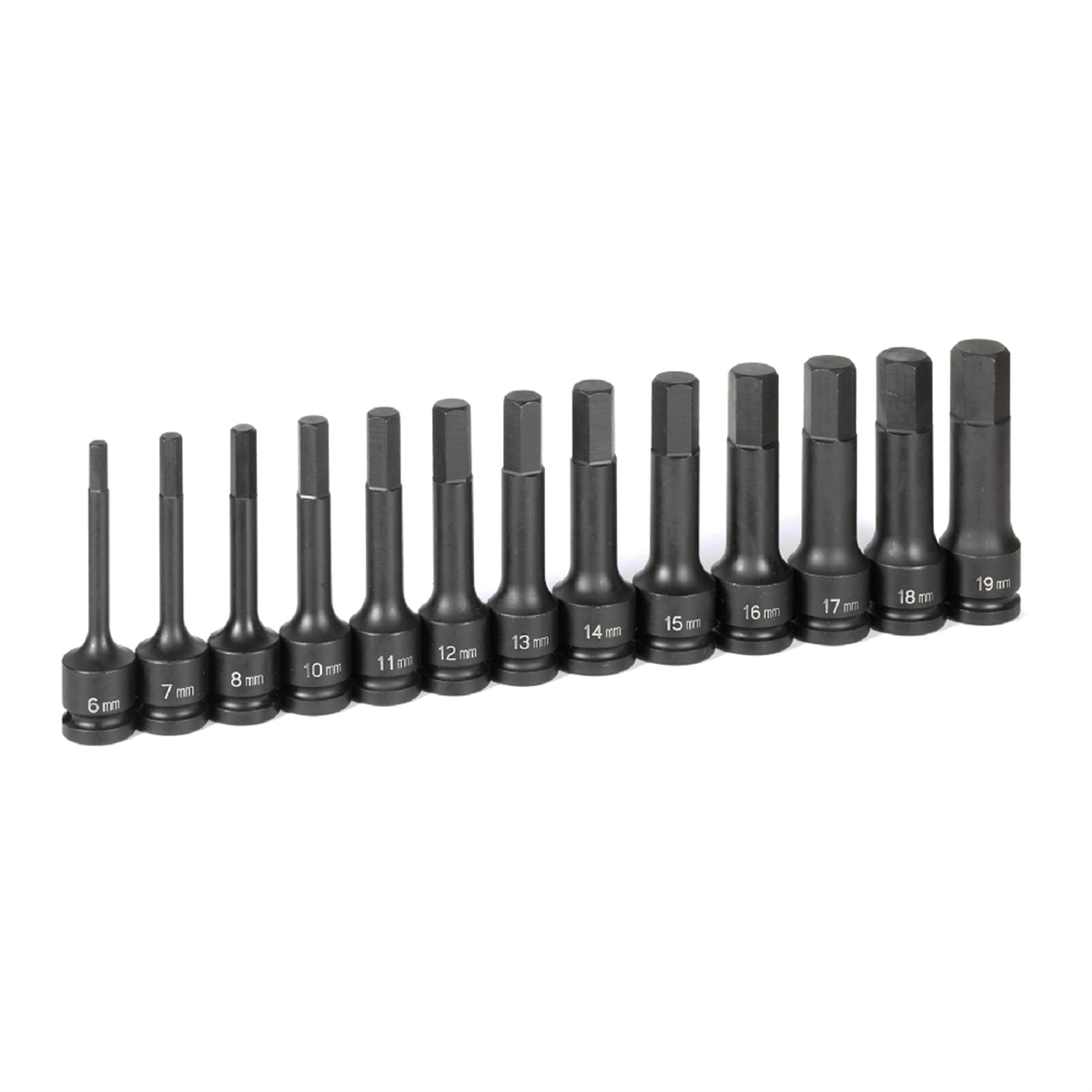 1/2 In Dr 4 In Length Metric Hex Driver Set - 13-Pc
