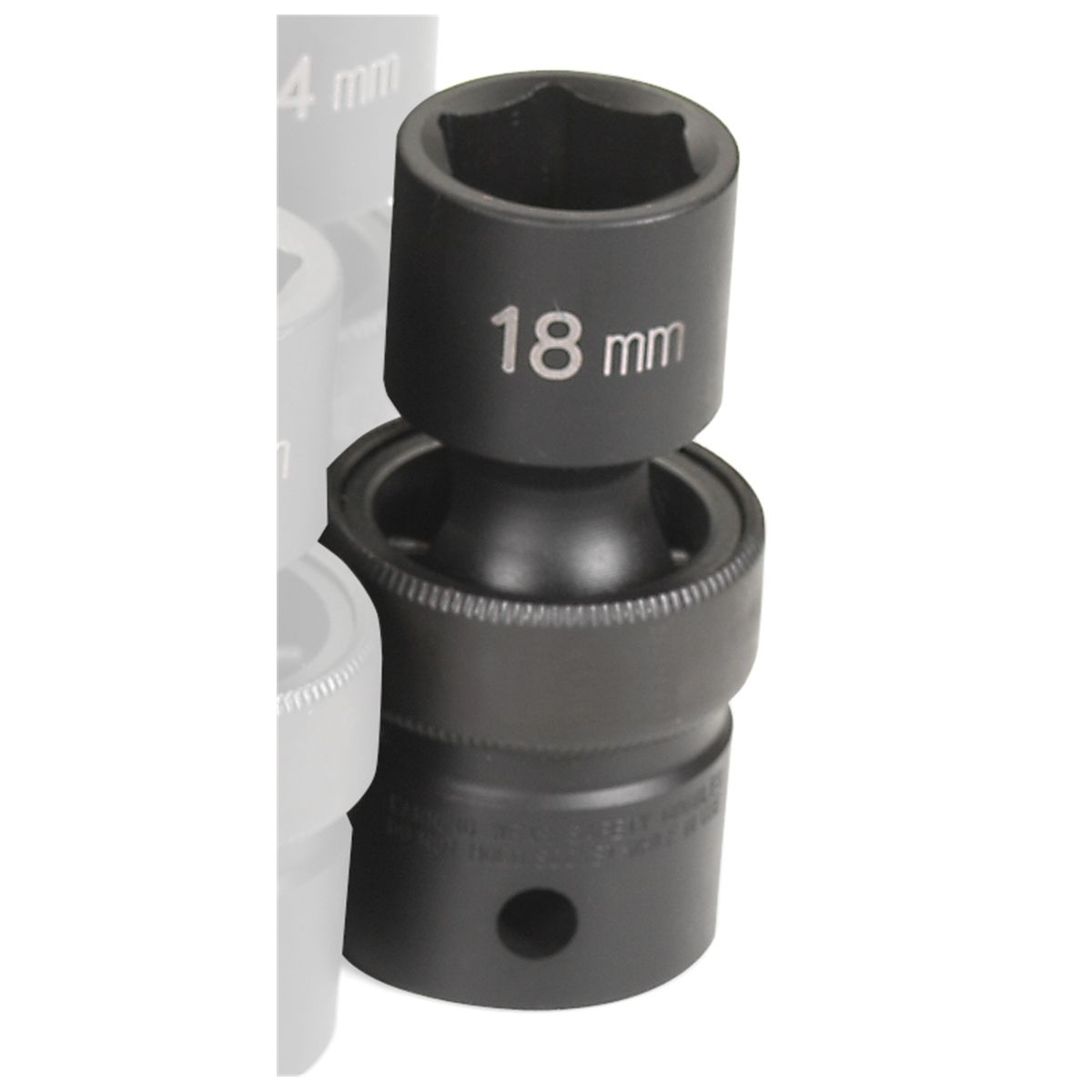 1/2 In Dr 6 Pt Standard Universal Impact Socket - 18mm