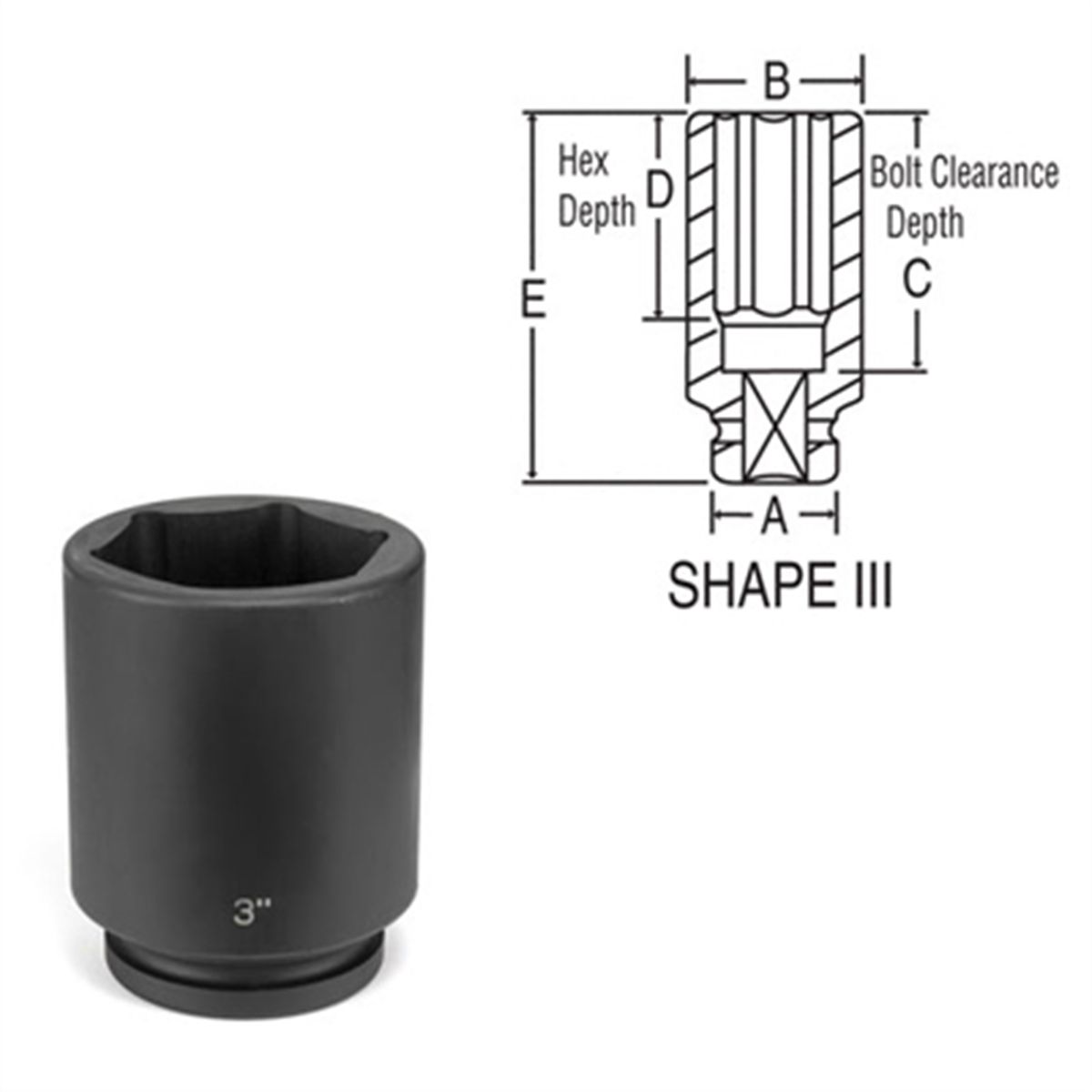 1 In Drive Deep Impact Socket - 4 In