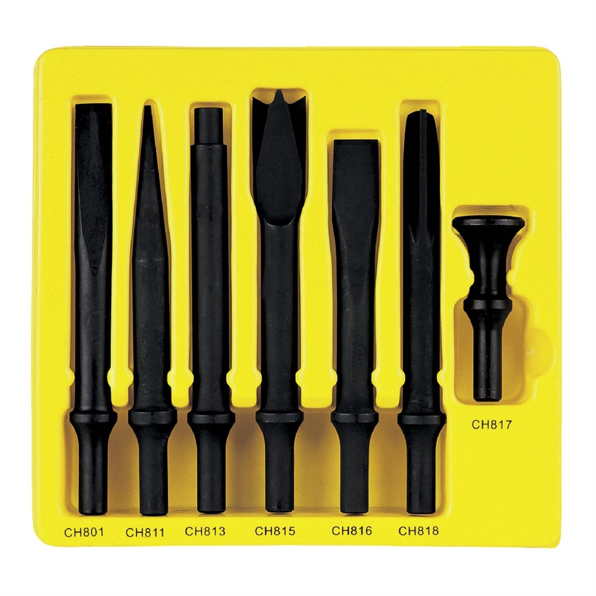 Heavy Duty General Service Chisel Set .498 Shank - 7-Pc