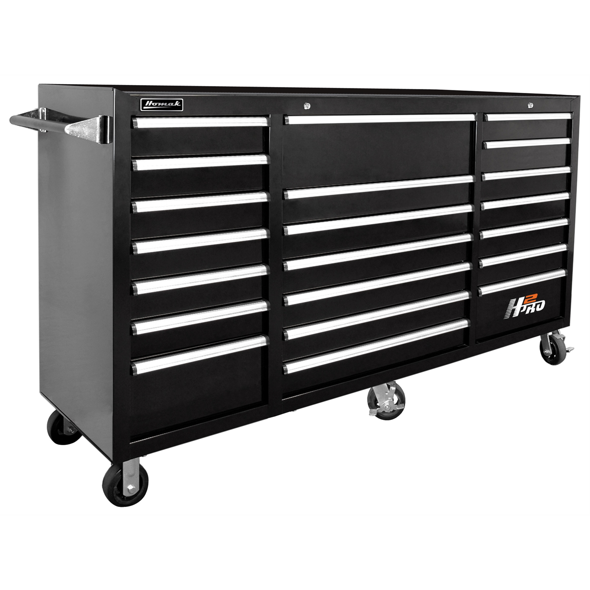 72" H2Pro 21 Drawer Roller Cabinet Black