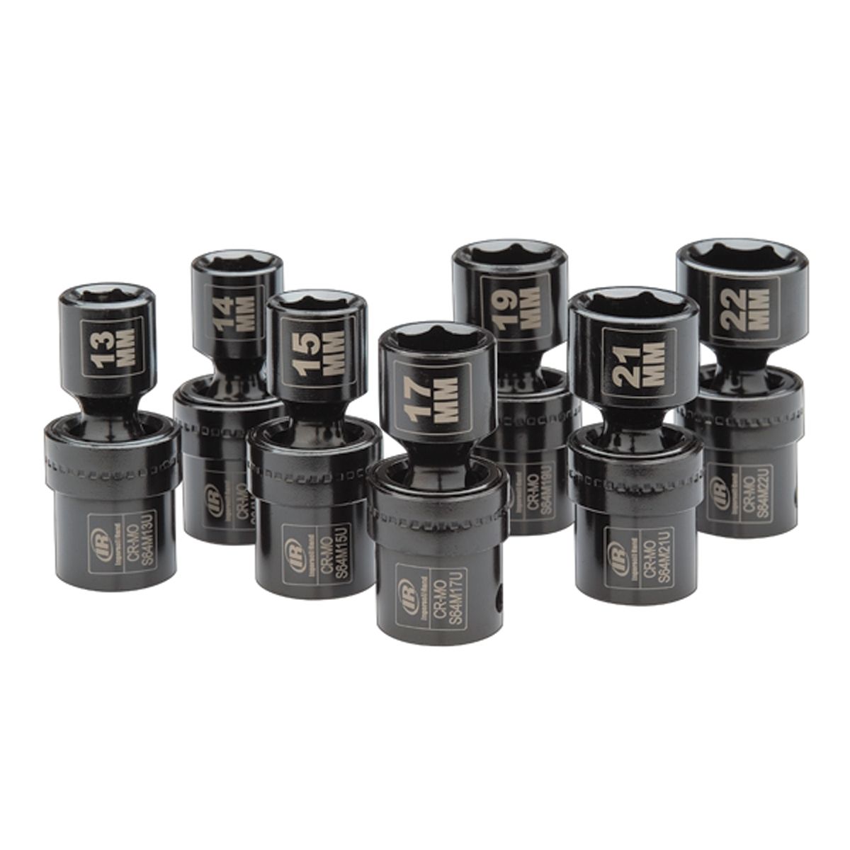 1/2 In Drive Swivel Universal Flex Metric Impact Socket Set 7 Pc