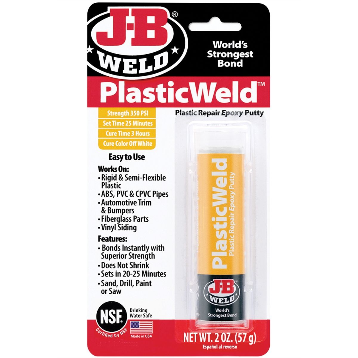 J-B Kwikplastic epoxy putty stick