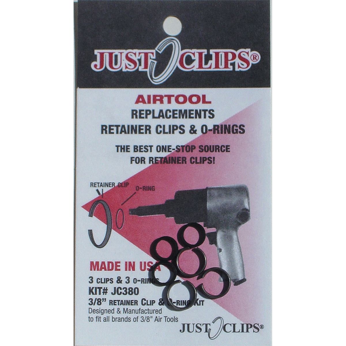 3/8 In Anvil Retainer Clips & O-Rings - 12/Pk