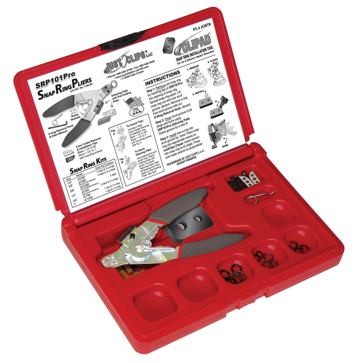 Deluxe Snap Ring Tool Kit for 1/4", 3/8" and 1/2"