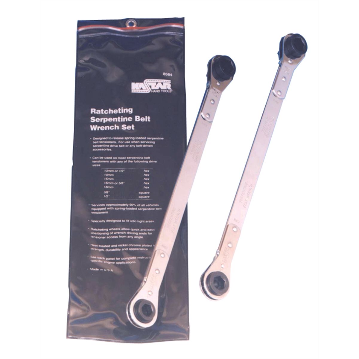 Ratcheting Serpentine Belt Wrenches - 2-Pc