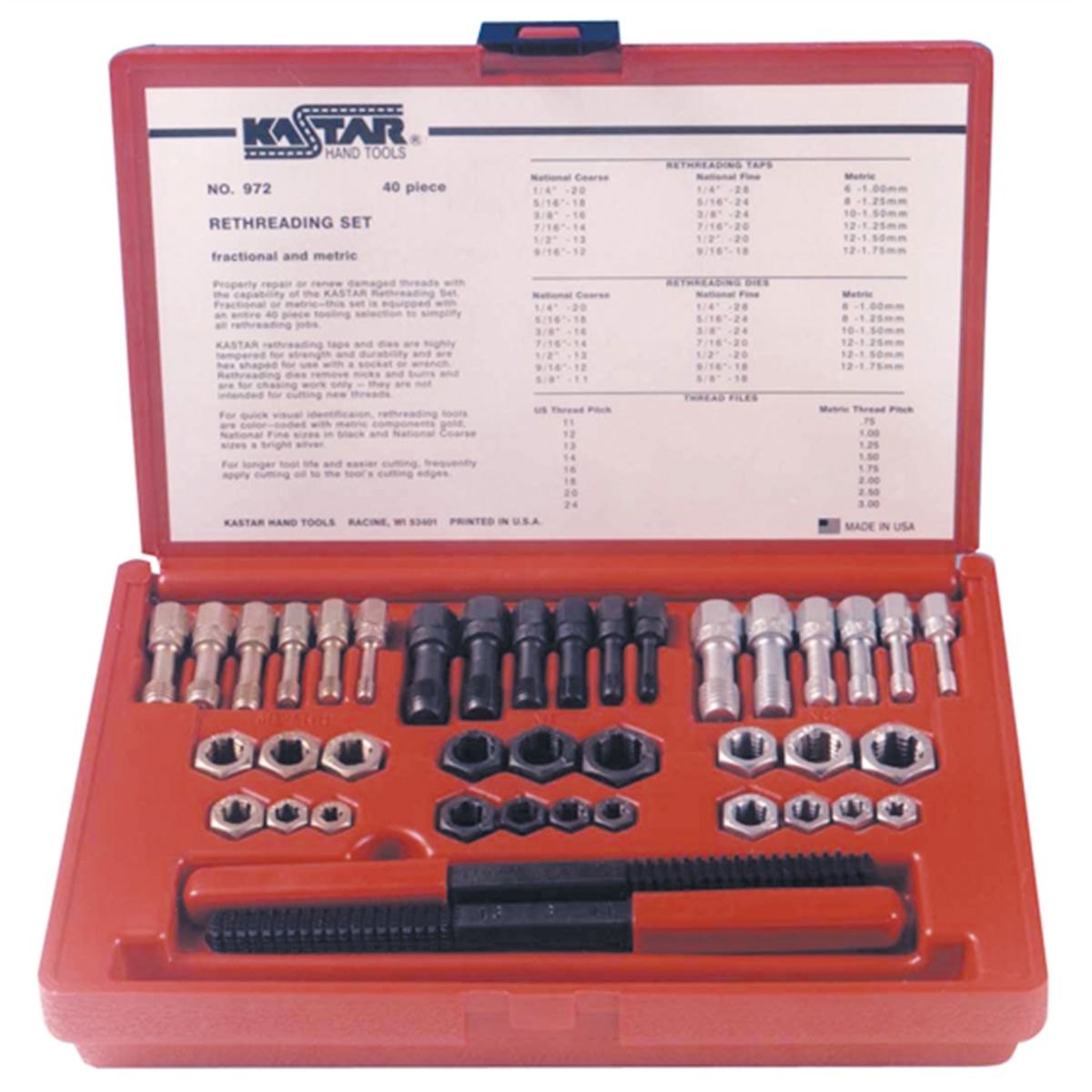 Master SAE & Metric Rethreader Kit - 40 Piece