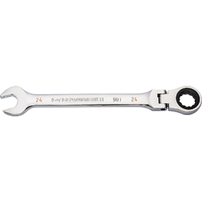 24mm 90-Tooth 12 Point Flex Head Ratcheting Combination Wrench