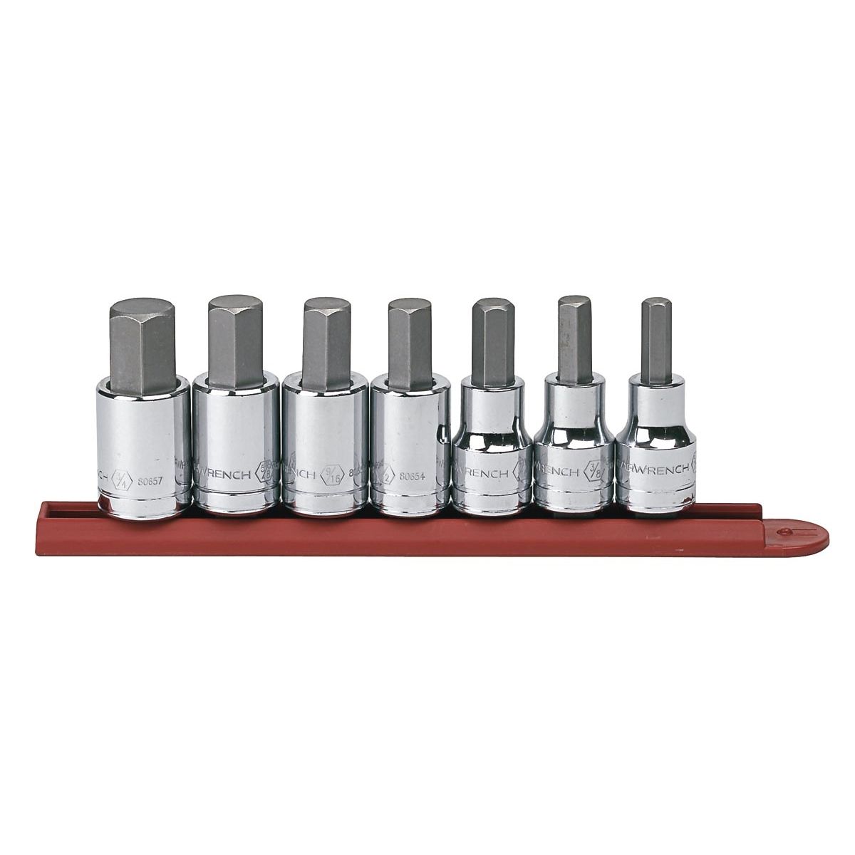 1/2 Inch Drive SAE Hex Bit Socket Set 7-Pc