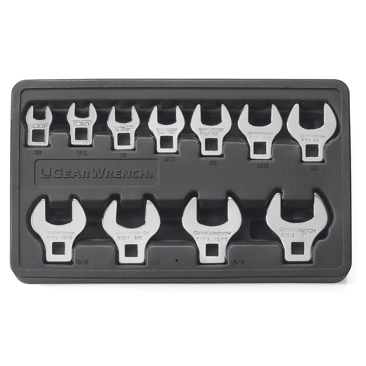 3/8 In Drive SAE Crowfoot Wrench Set - 11-Pc