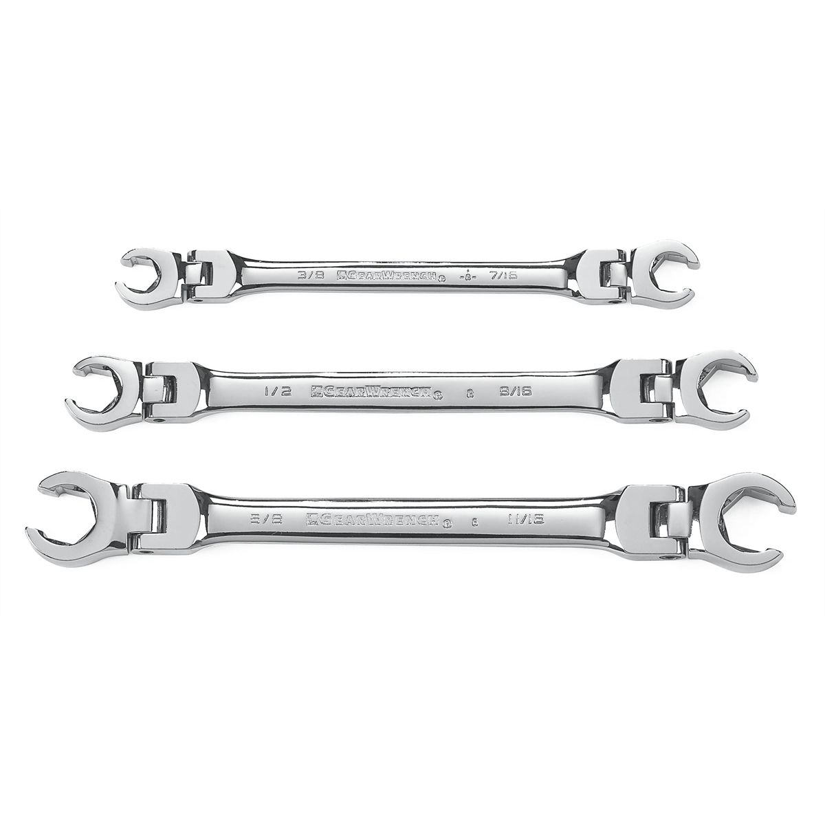 SAE Flex Flare Nut Wrench Set - 3-Pc