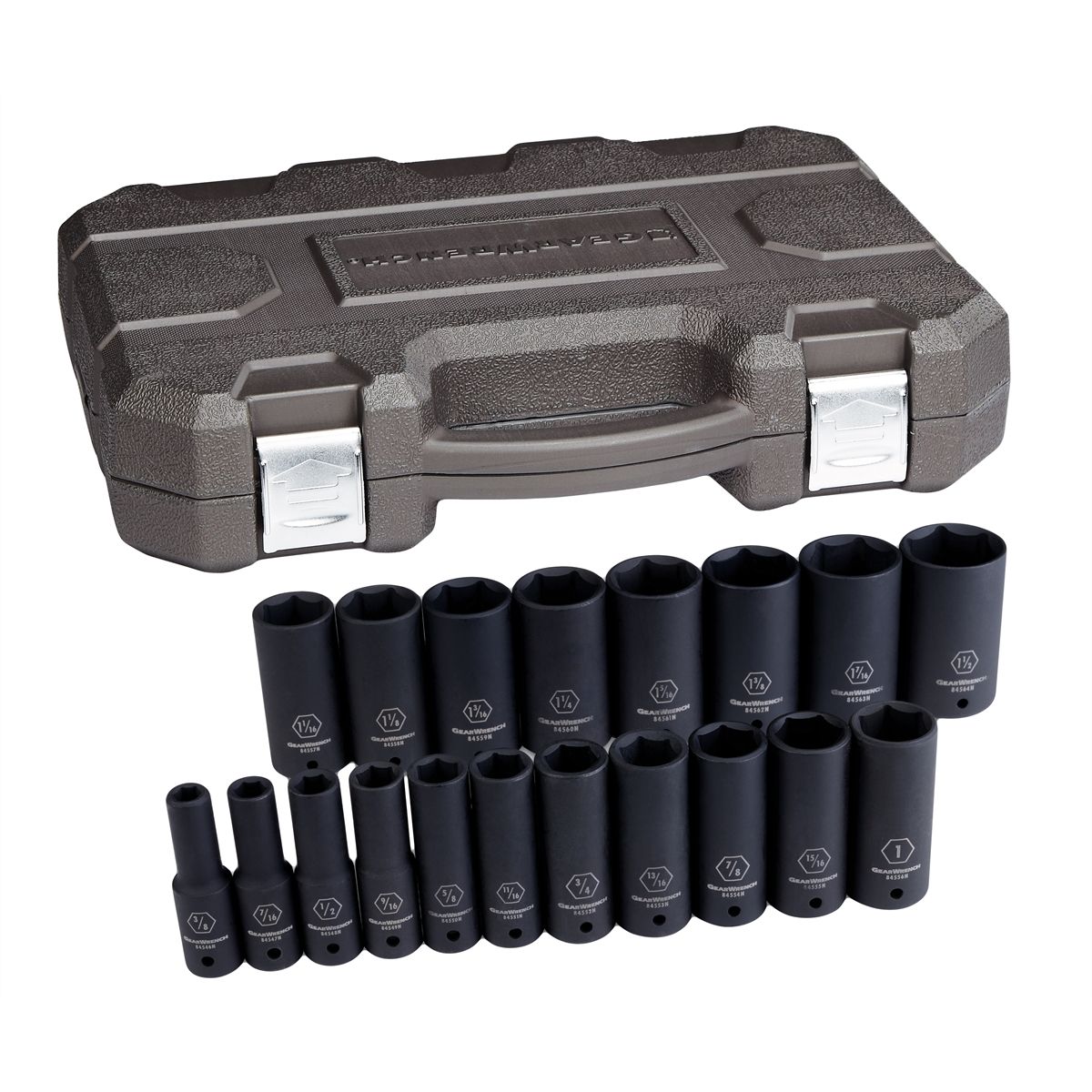 19 Pc. Impact SAE Deep Socket Set 1/2" DRIVE