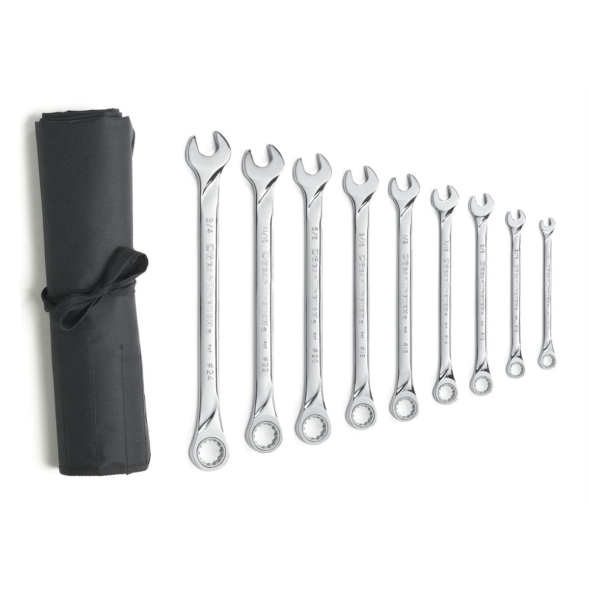 XL Spline Combination Ratcheting Wrench Set SAE - 9-Pc