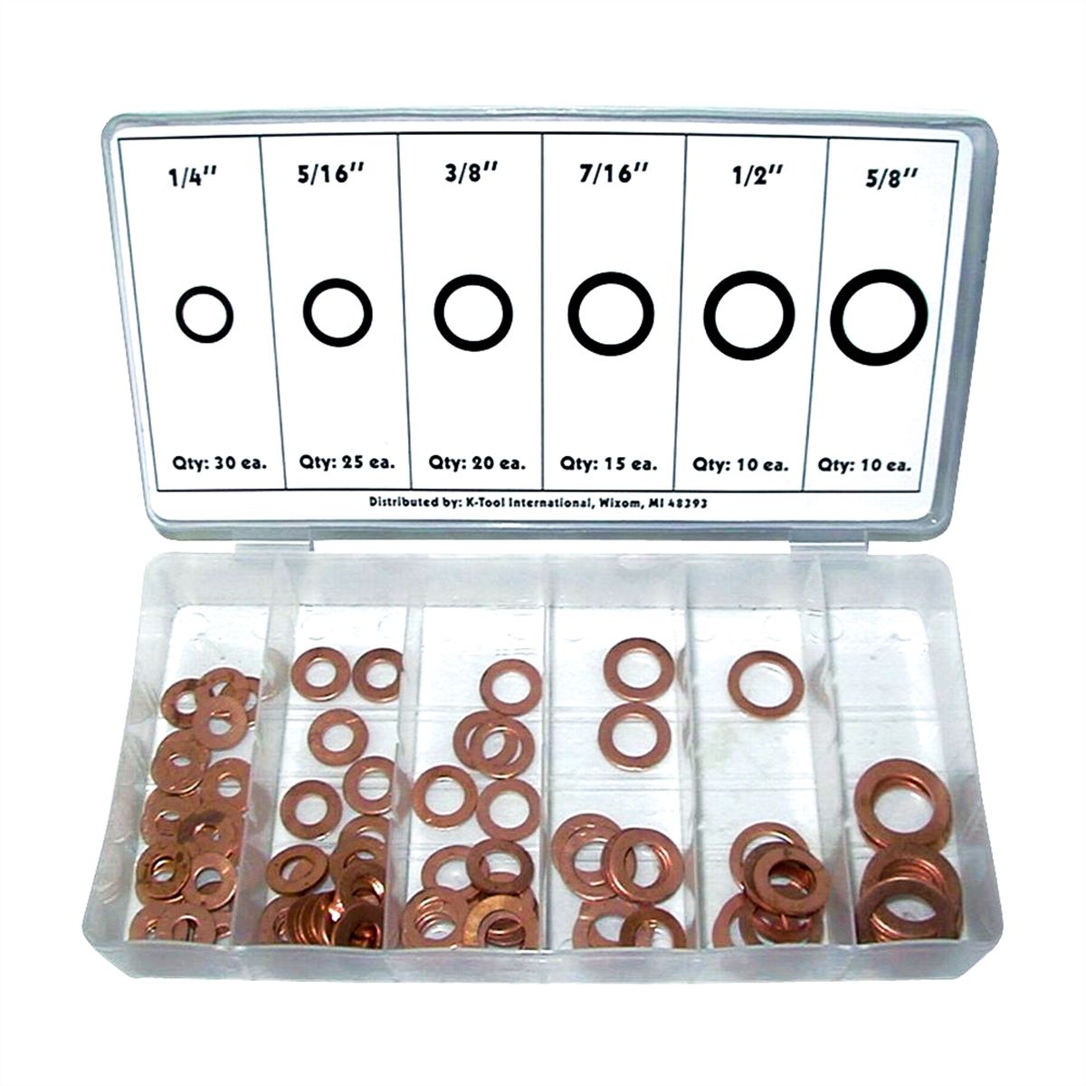 110 Piece Copper Washer Assortment