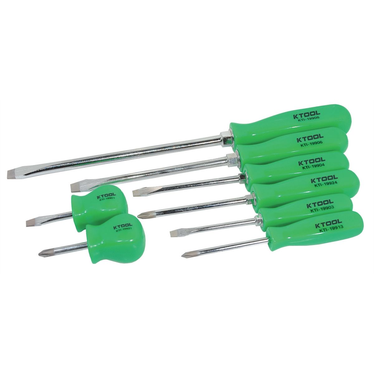 SCREWDRIVER SET 8PC. NEON GREEN