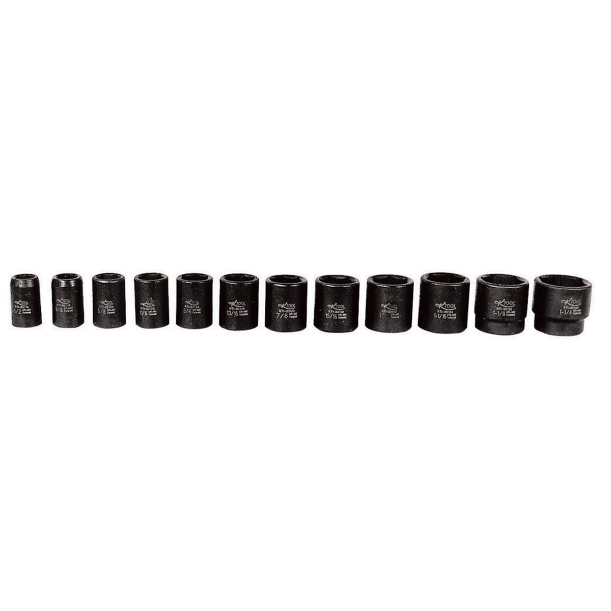 1/2 In Dr Standard Impact Socket Set SAE - 12 Piece