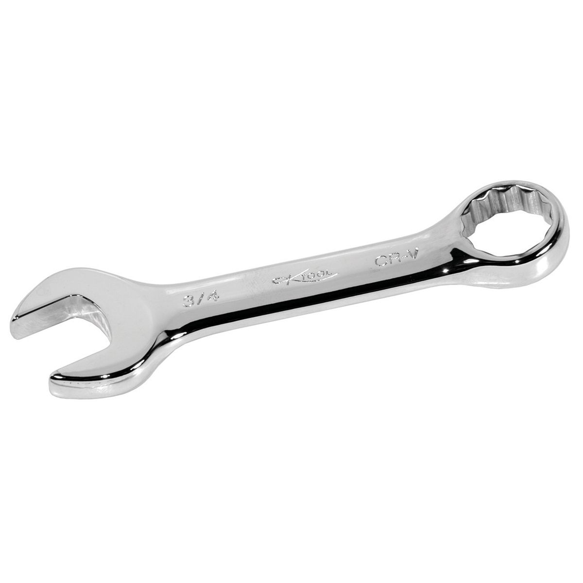Short High Polish Fractional Combination Wrench - 3/4 In