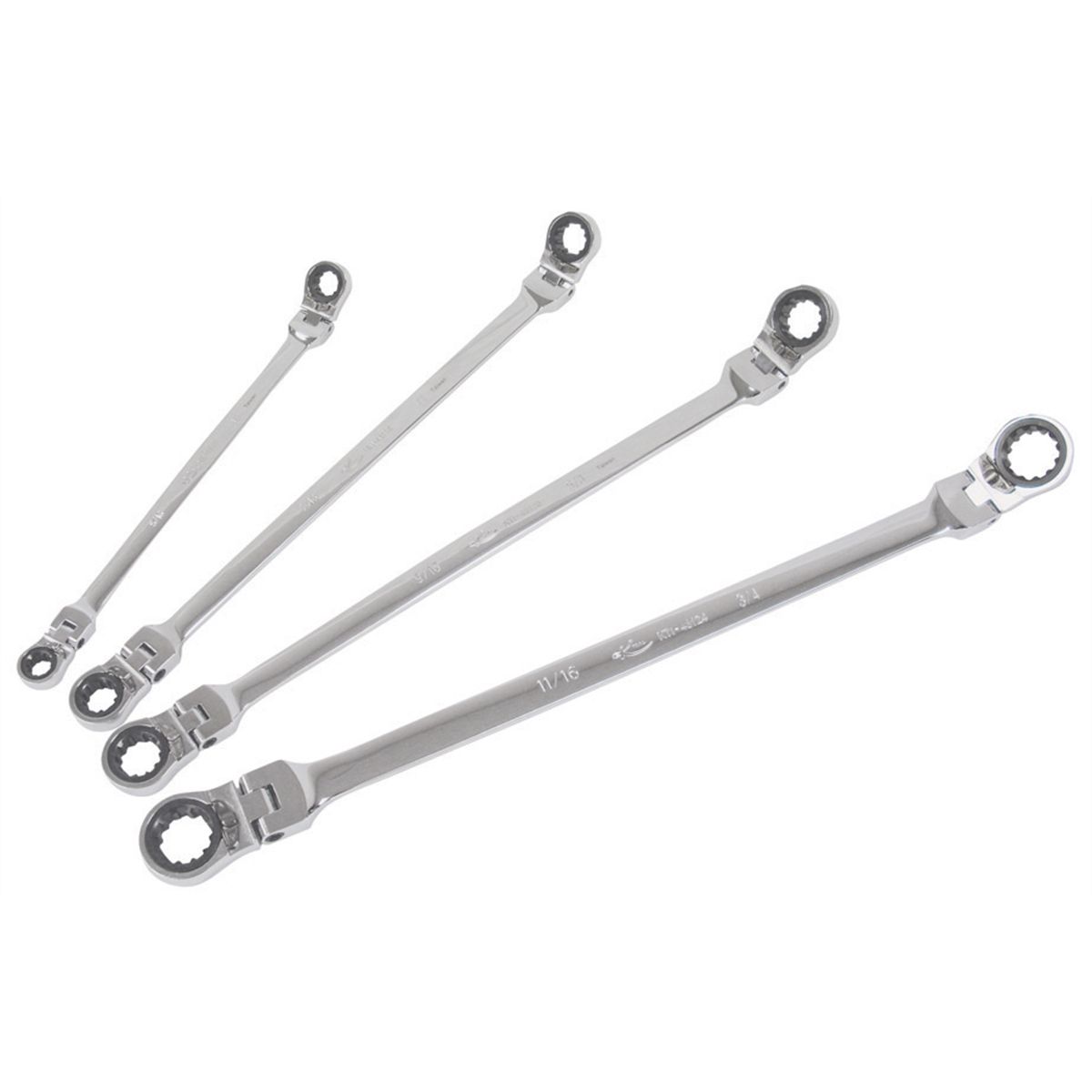 4 Piece SAE XL Double Box Ratcheting Flex Reversib...